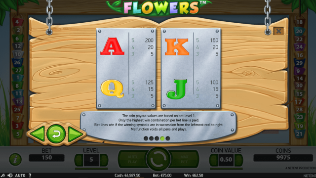 Характеристики слота Flowers 6