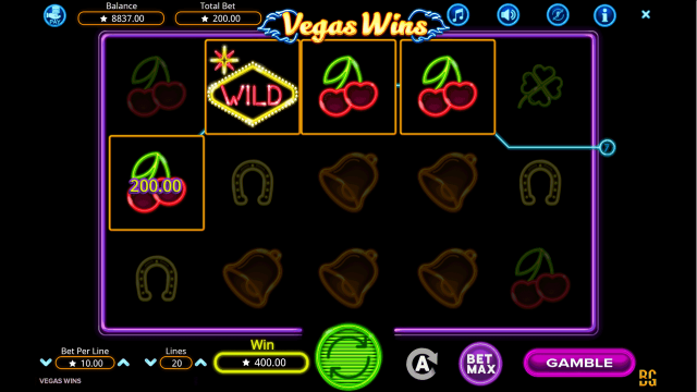 Характеристики слота Vegas Wins 10
